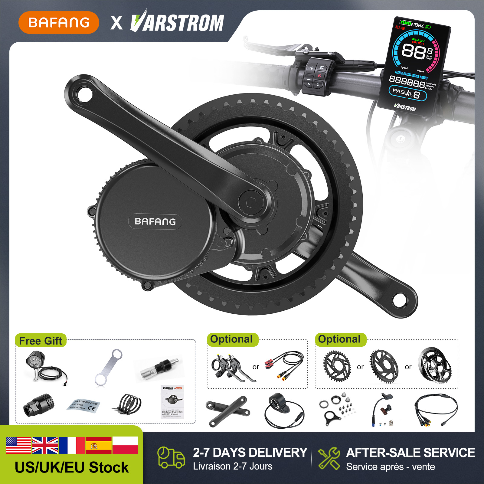[US-Lager] BAFANG 48V 500W 750 – Mid Drive Conversion Kit 1000W Bewertung und Preis